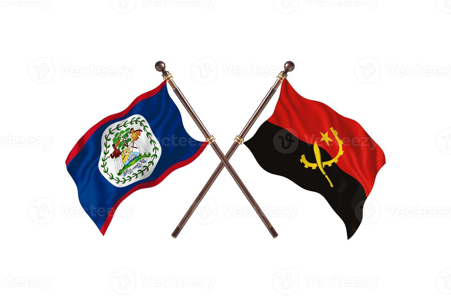 belize mot angola två Land flaggor foto