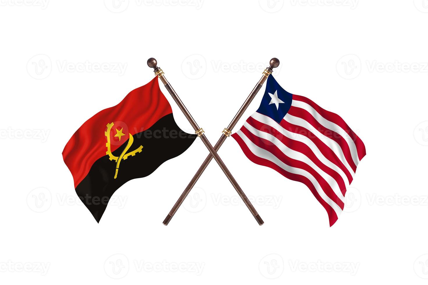 angola mot Liberia två Land flaggor foto