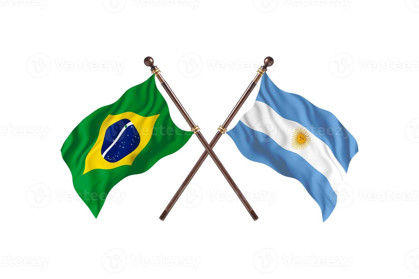 Brasilien mot argentina två Land flaggor foto