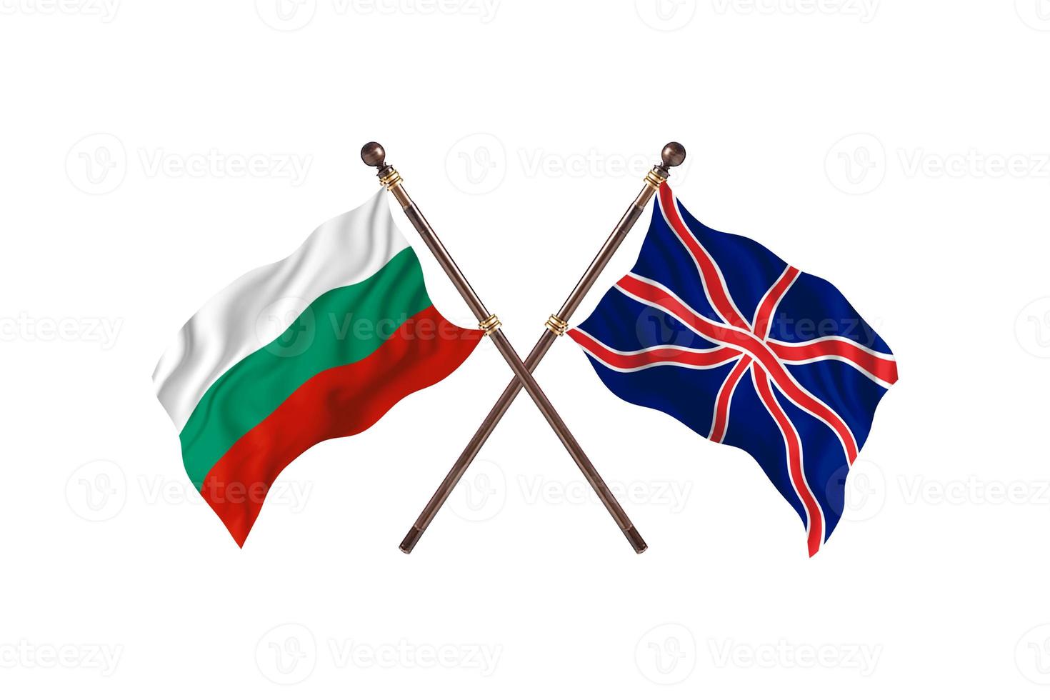 bulgarien mot förenad rike två Land flaggor foto