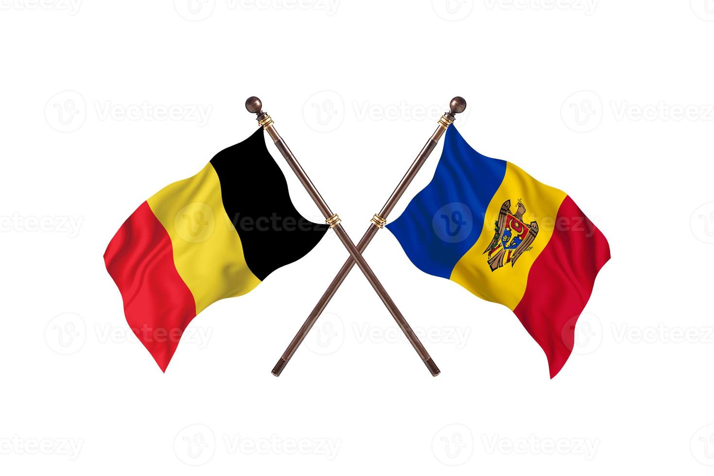 belgien mot moldavien två Land flaggor foto