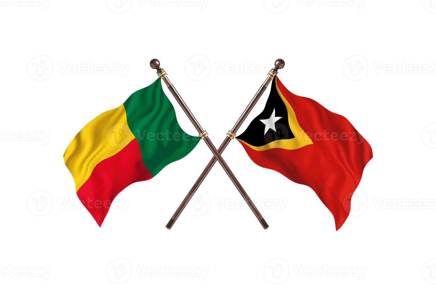 benin mot Östtimor två Land flaggor foto