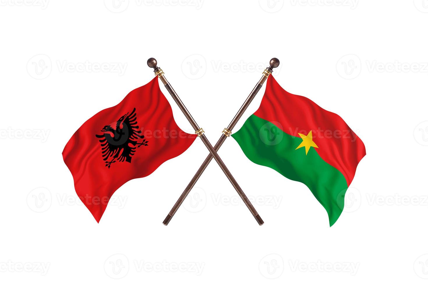 albania mot Burkina faso två Land flaggor foto