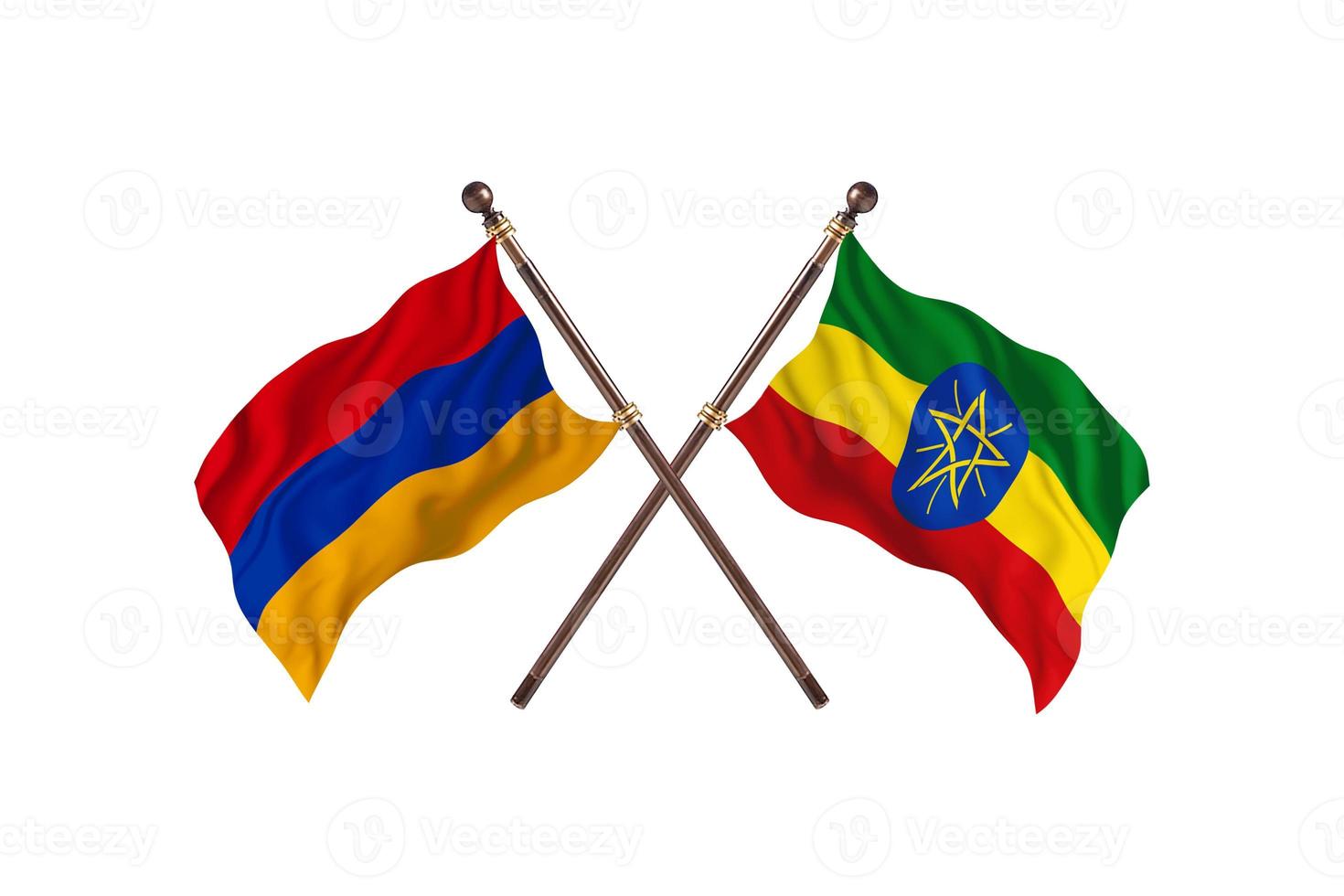 armenia mot etiopien två Land flaggor foto