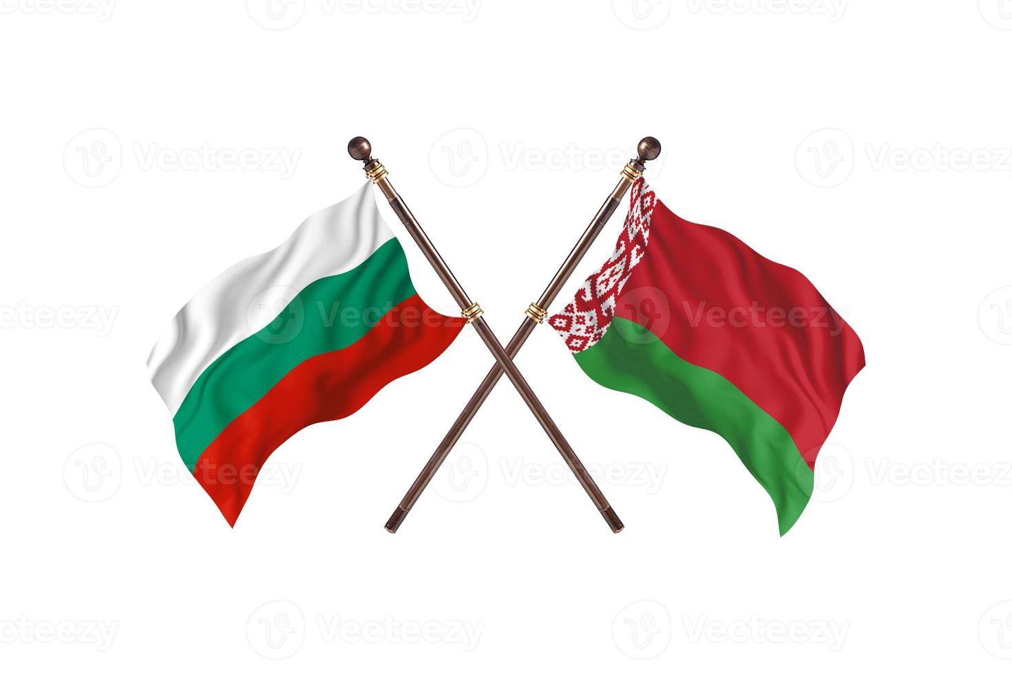 bulgarien mot Vitryssland två Land flaggor foto