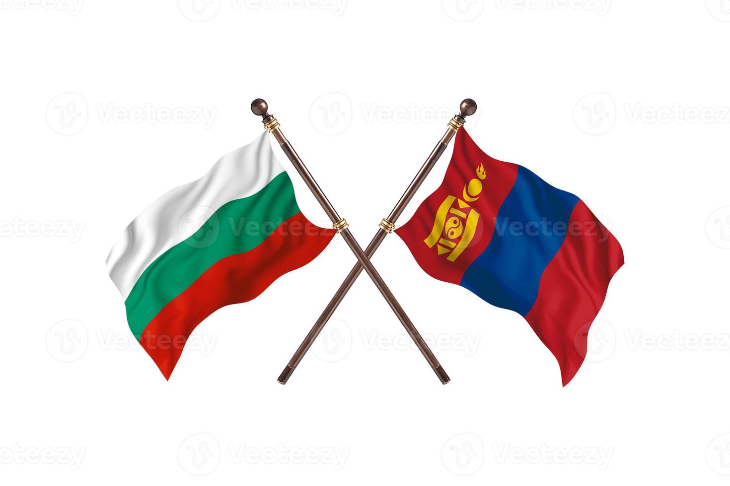 bulgarien mot mongoliet två Land flaggor foto