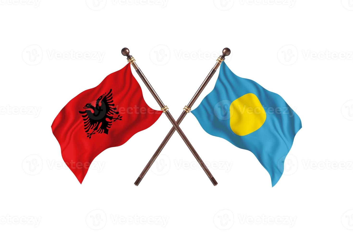 albania mot palau två Land flaggor foto