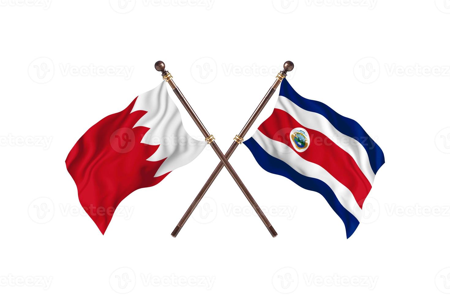 bahrain mot costa rica två Land flaggor foto