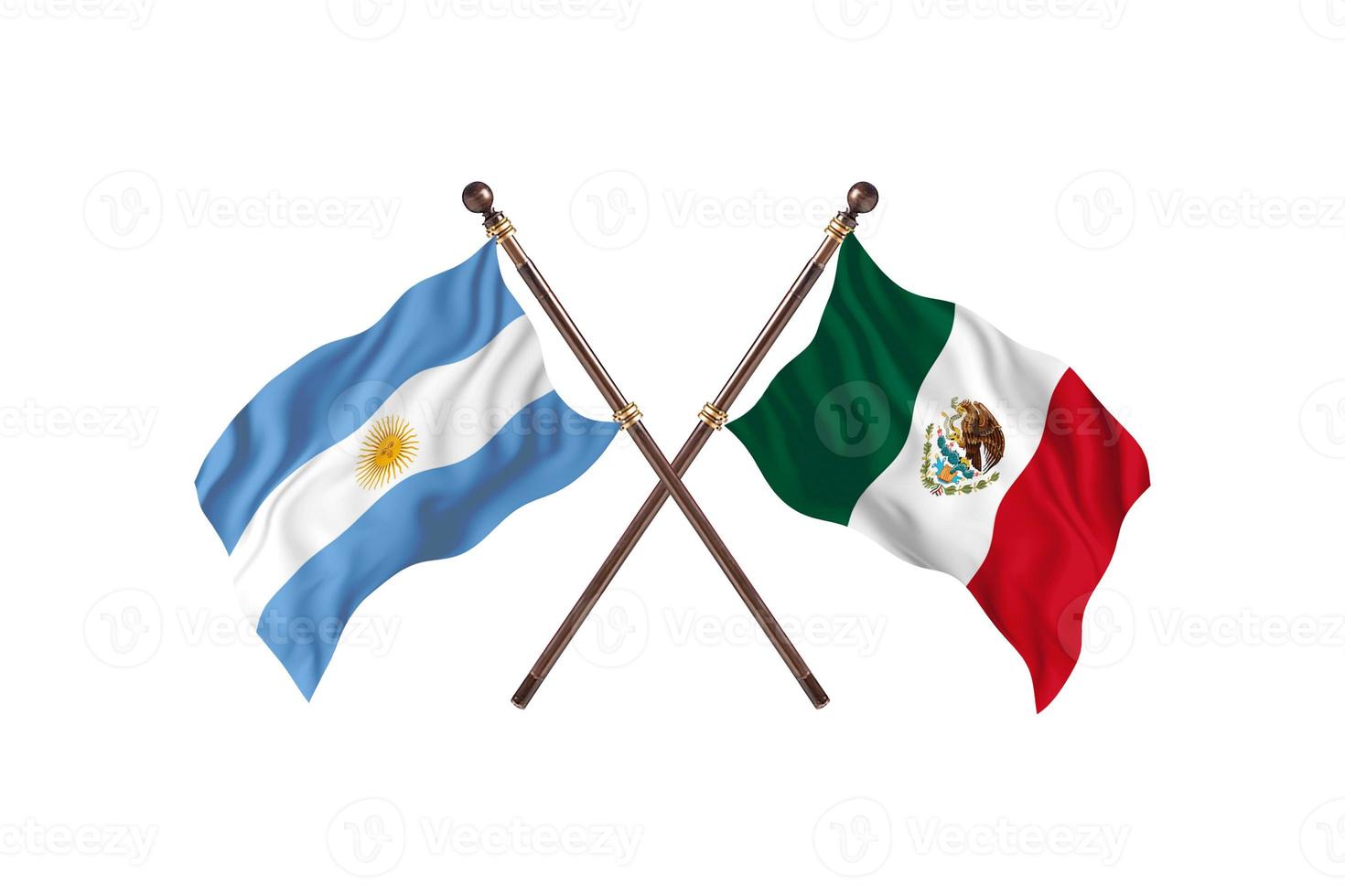argentina mot mexico två Land flaggor foto