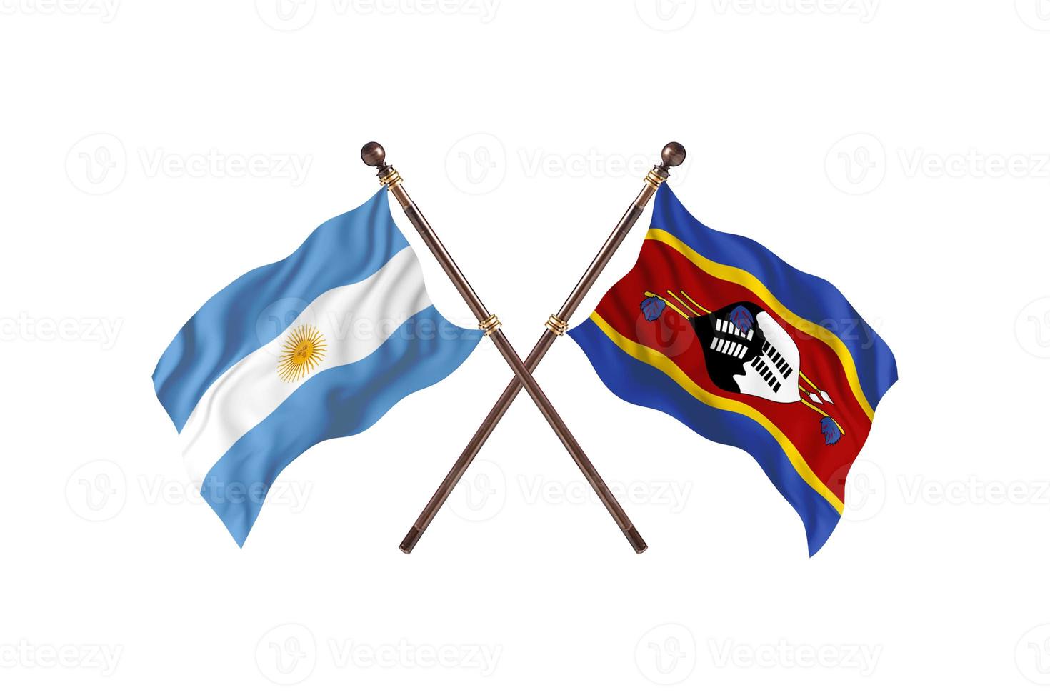 argentina mot swaziland två Land flaggor foto