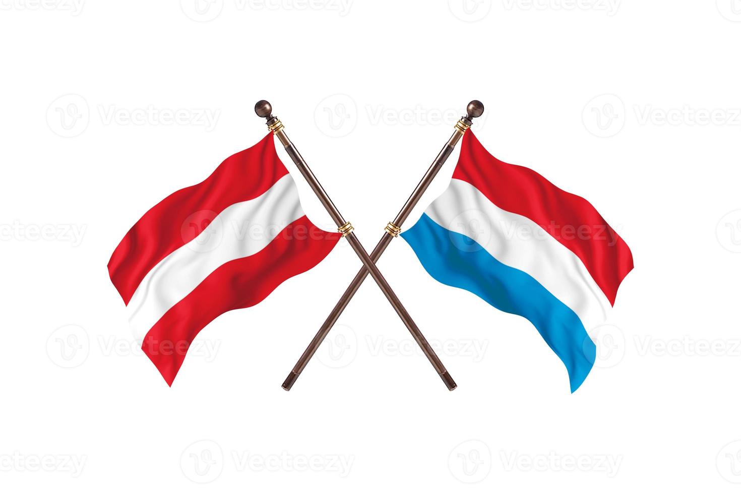 österrike mot luxemburg två Land flaggor foto