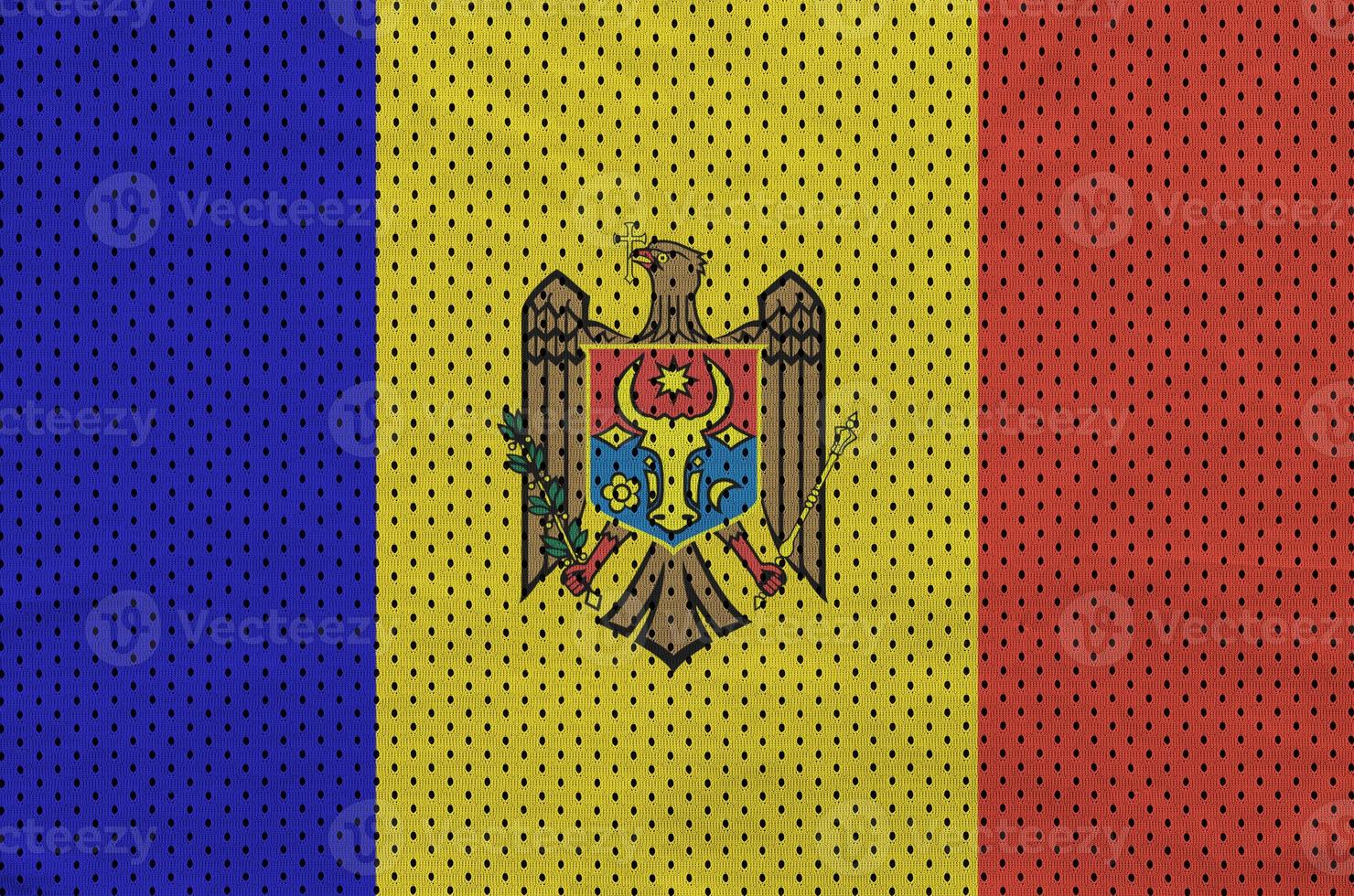 moldavien flagga tryckt på en polyester nylon- sportkläder maska tyg foto