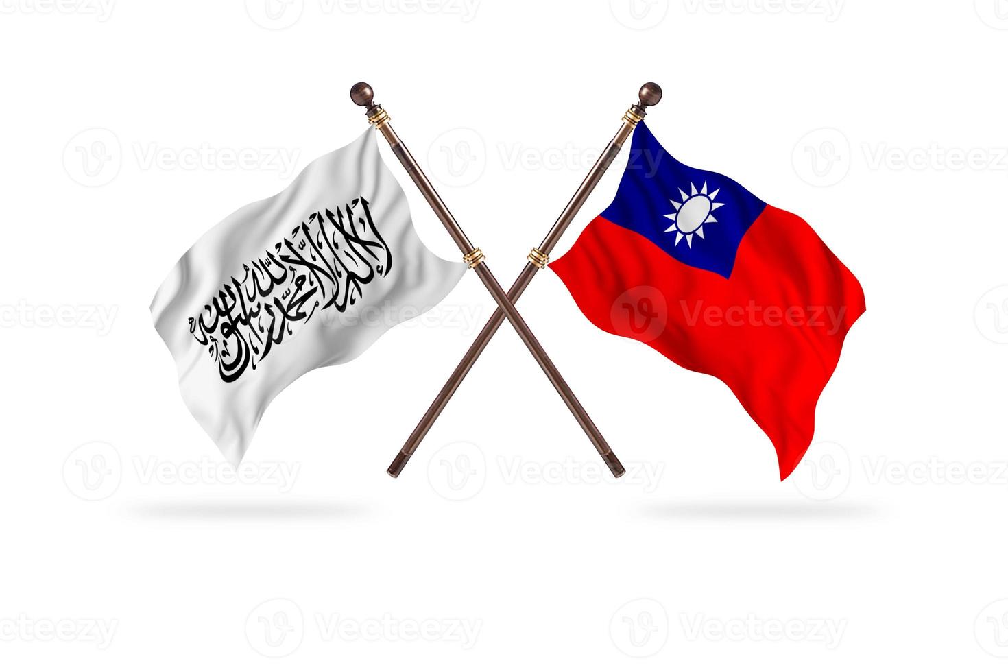 islamic emirat av afghanistan mot taiwan två Land flaggor foto