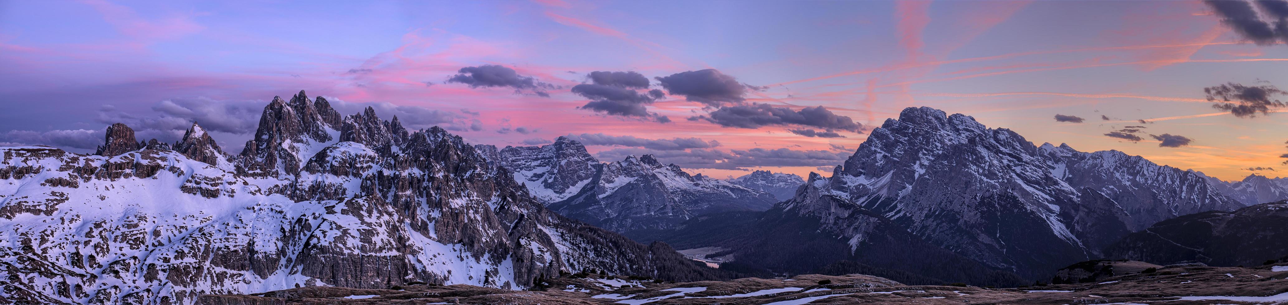 soluppgång i dolomiterna foto