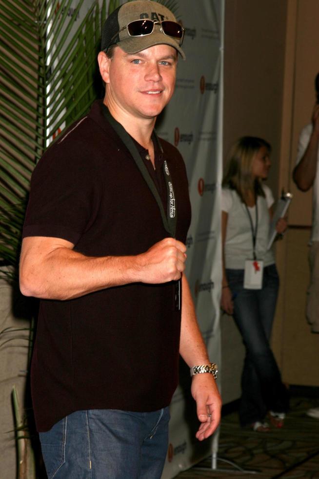 matt damon anländer på de ante upp för afrika poker turnering på de 2008 värld serier av poker, på de rio all-suite hotell och kasino i las vegas, nv juli 2, 2008 2008 kathy hutchins hutchins Foto