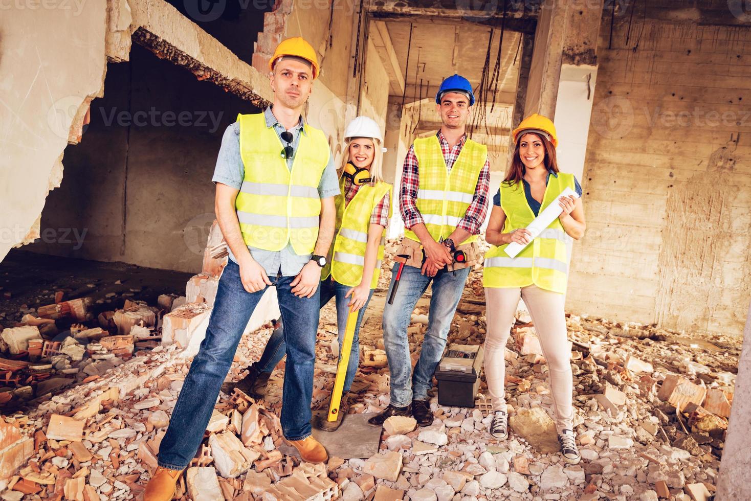 framgångsrik arkitekter team foto