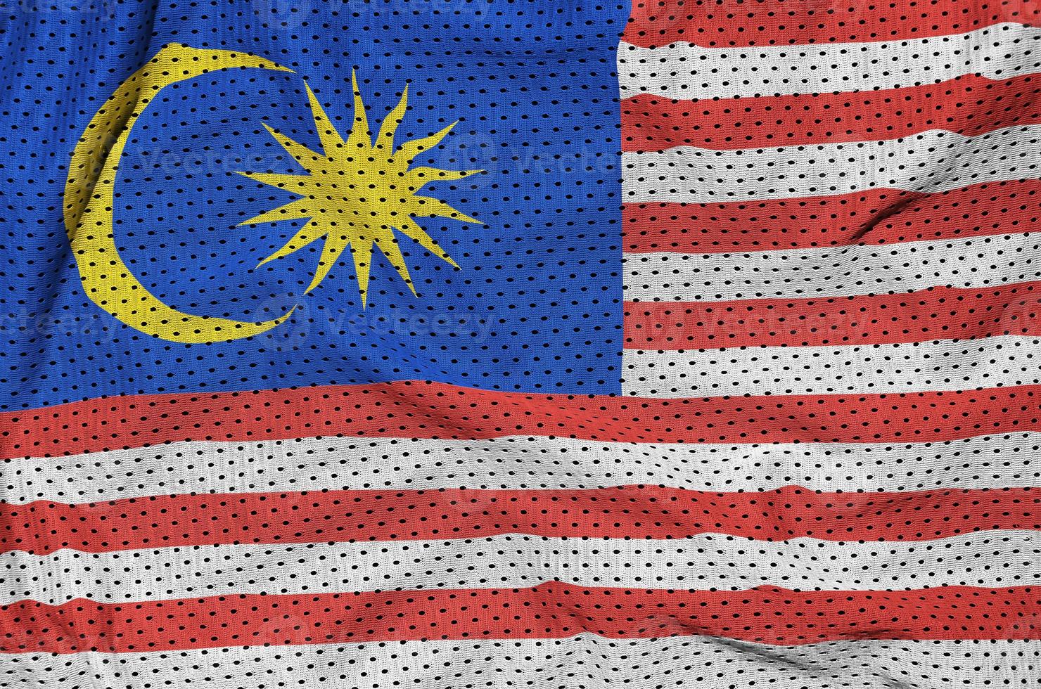 malaysia flagga tryckt på en polyester nylon- sportkläder maska fabri foto