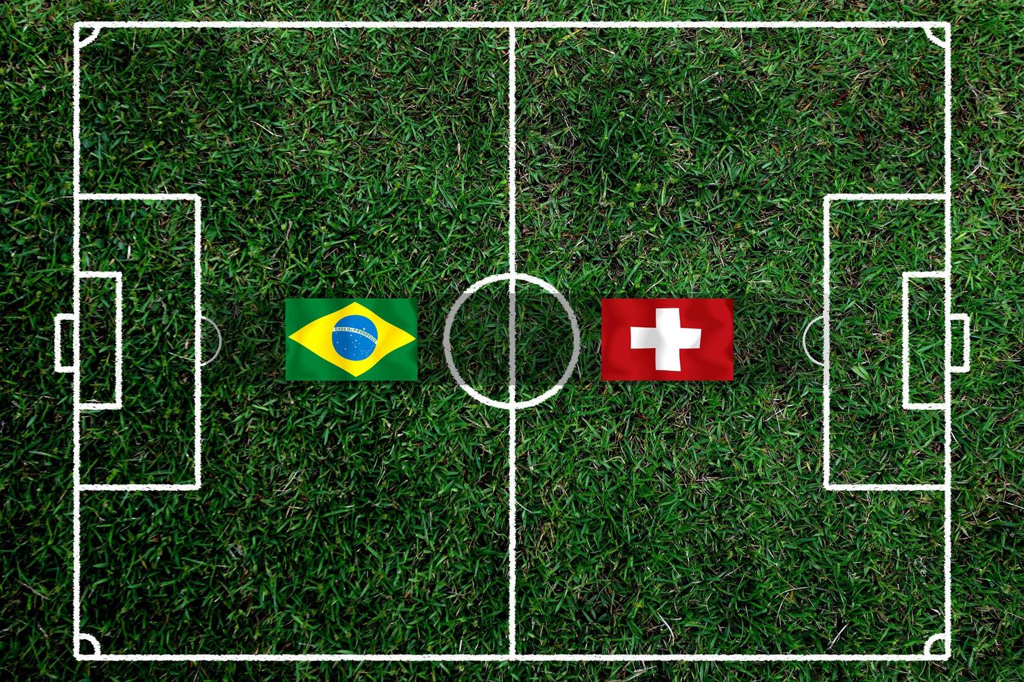 fotboll kopp konkurrens mellan de nationell Brasilien och nationell schweiz. foto