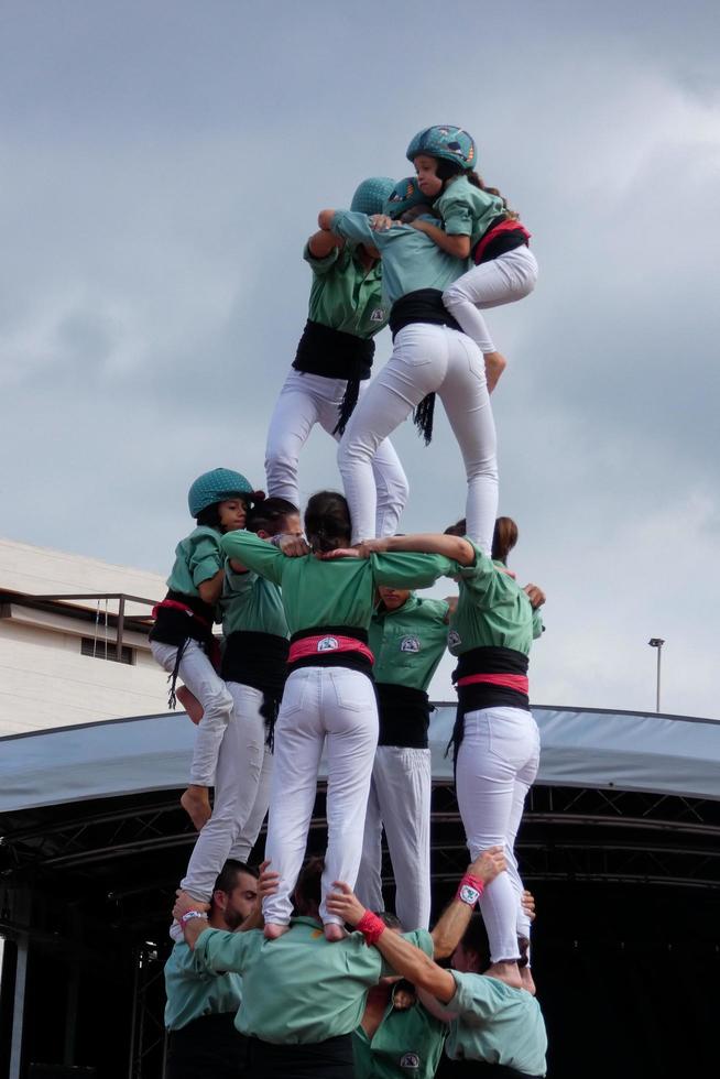 mänsklig slott, typisk tradition av några katalansk städer, Spanien foto