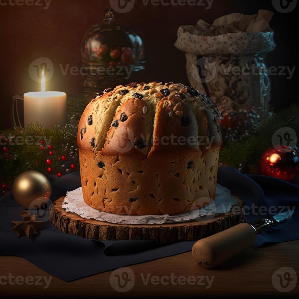 panettone är de traditionell italiensk efterrätt för jul foto