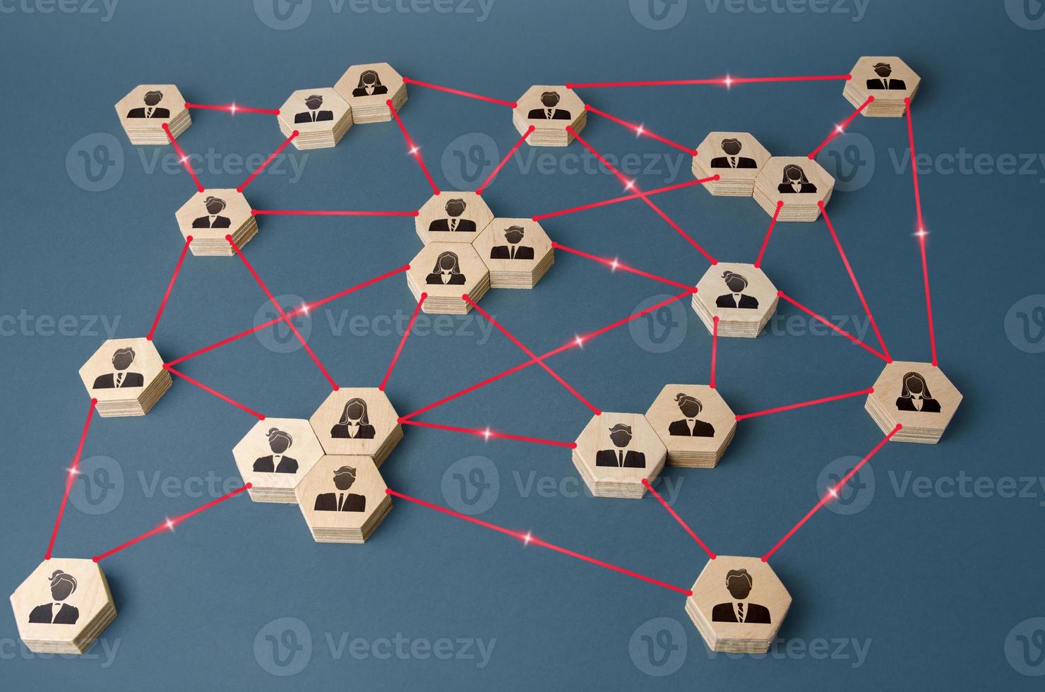 ansluten människor. interaktioner mellan anställda och arbetssätt grupper. nätverkande kommunikation. decentraliserad hierarkisk systemet av företag. partnerskap, företag anslutningar. organisation begrepp foto