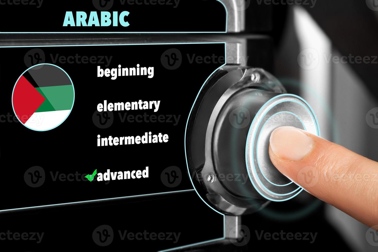 man väljer ett Avancerad nivå av kunskap av de arabicum språk foto