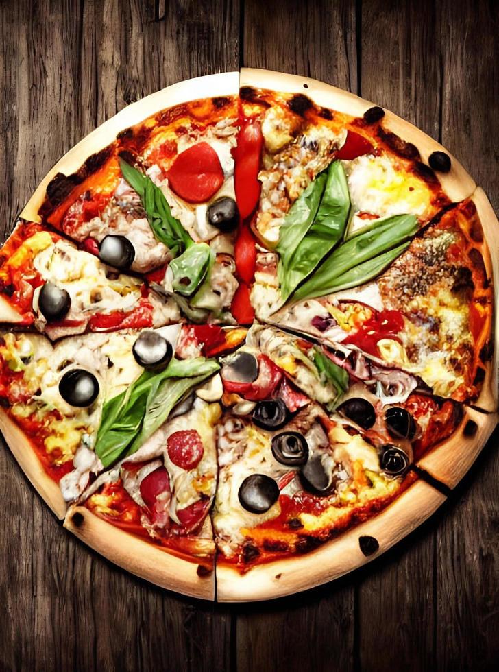 pizza. traditionell italiensk kök snabb mat. foto