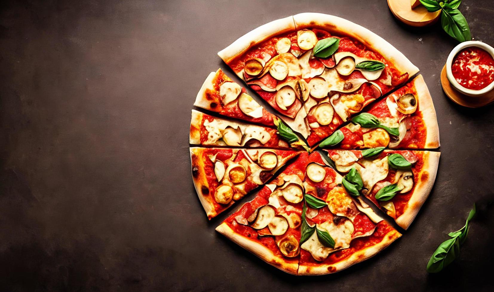 pizza. traditionell italiensk kök snabb mat. foto