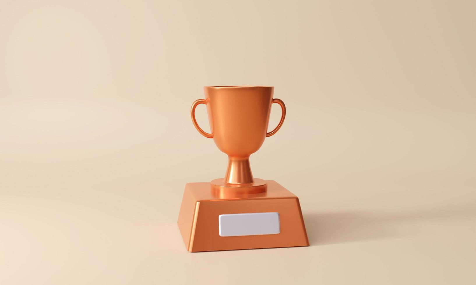 troféer för vinnare. uppsättning av guld, silver, och brons troféer på vit bakgrund. vinnare begrepp, tilldela design, prestation, 1:a, 2:a, 3:e plats. 3d tolkning illustration foto