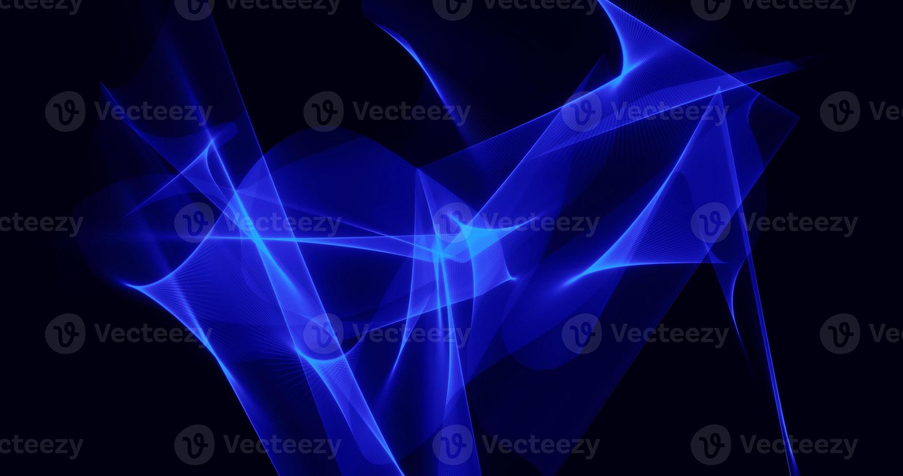 trogen abstrakt blå lysande lysande magisk energi vågor på en svart bakgrund. abstrakt bakgrund foto