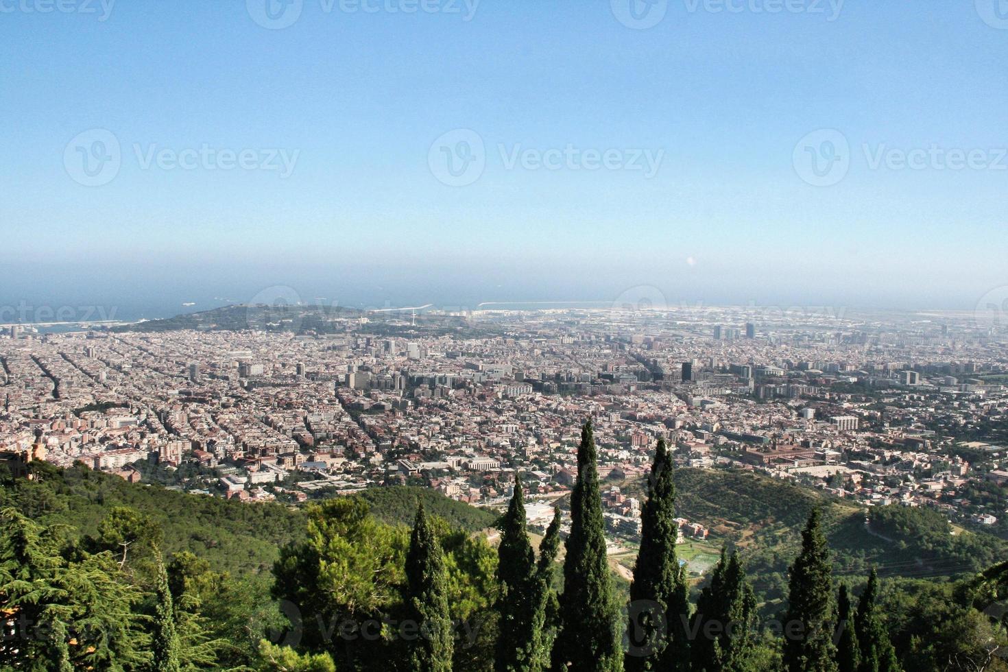 ett antenn se av barcelona foto