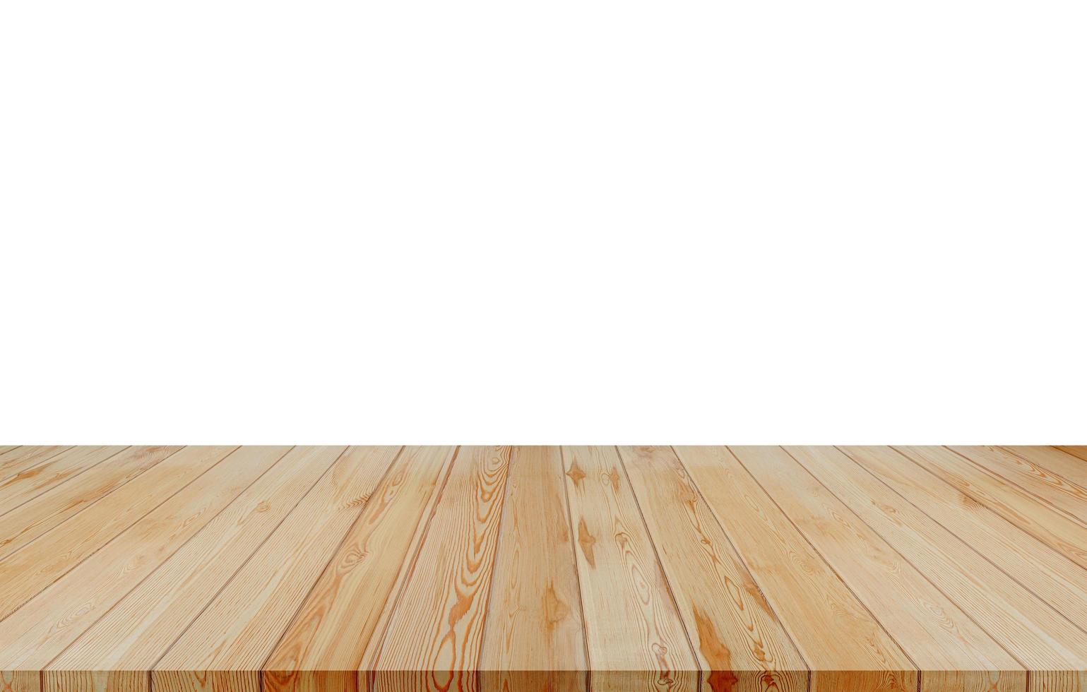 tom trä- planka för visa Produkter och bakgrund, klippning väg foto