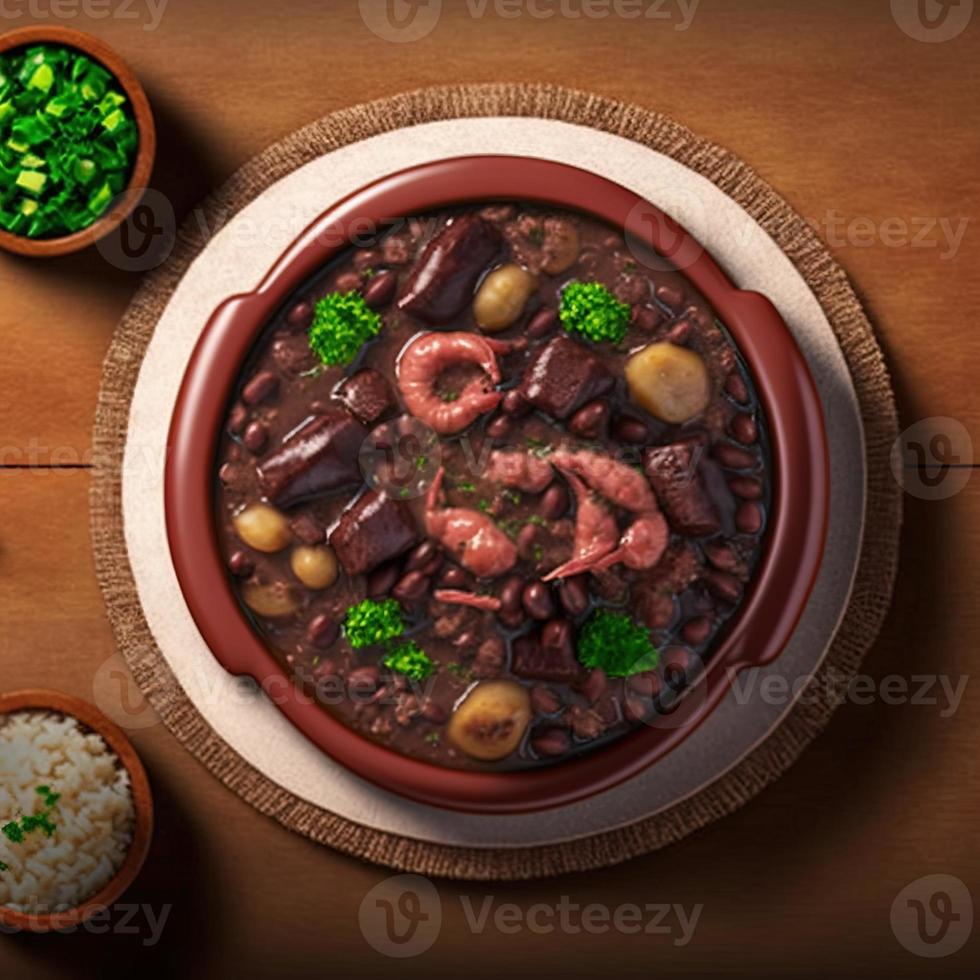 utsökt brasiliansk feijoada mat foto