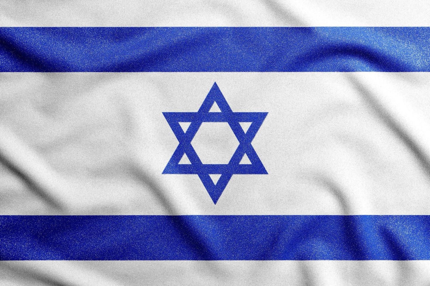 nationell flagga av de israel. de huvud symbol av ett oberoende Land. foto