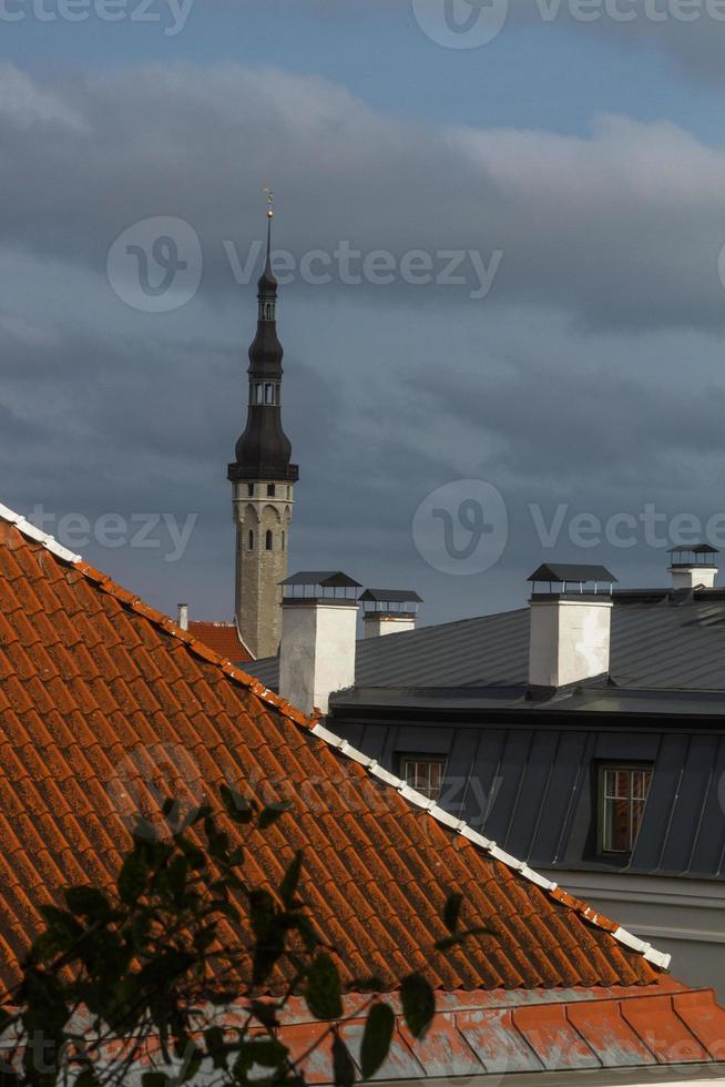 gammal stad av tallinn i sommar foto