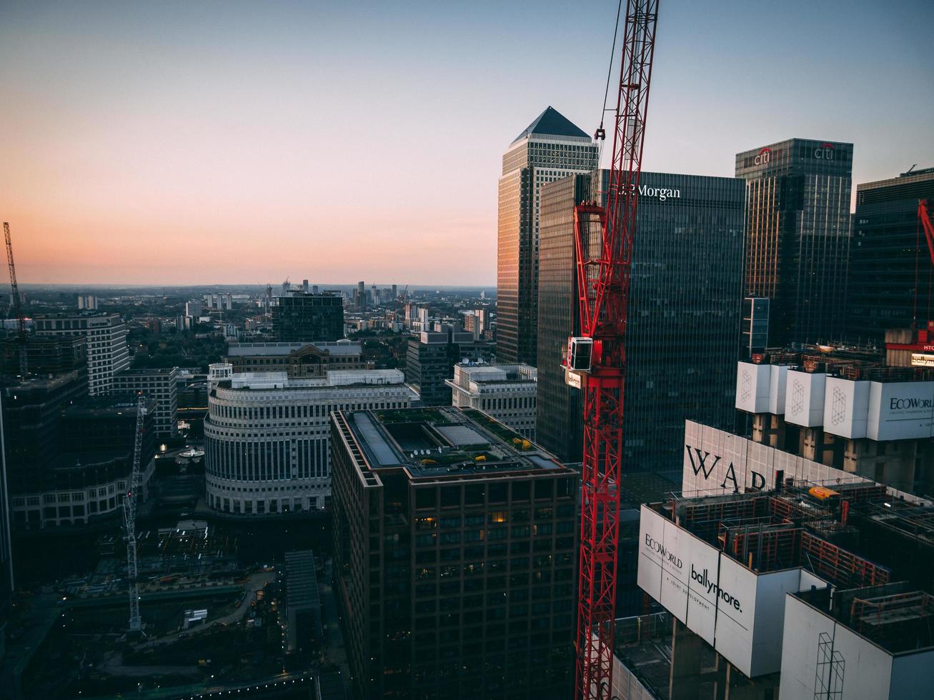 utsikt över london vid solnedgången foto