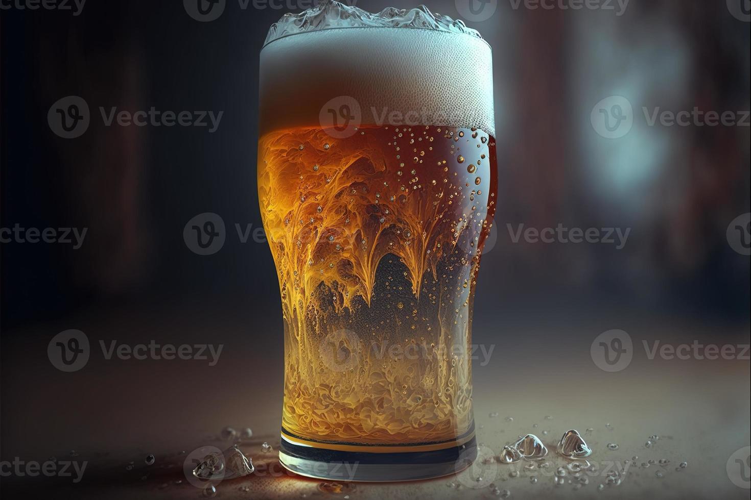 kall glas fylld med öl foto