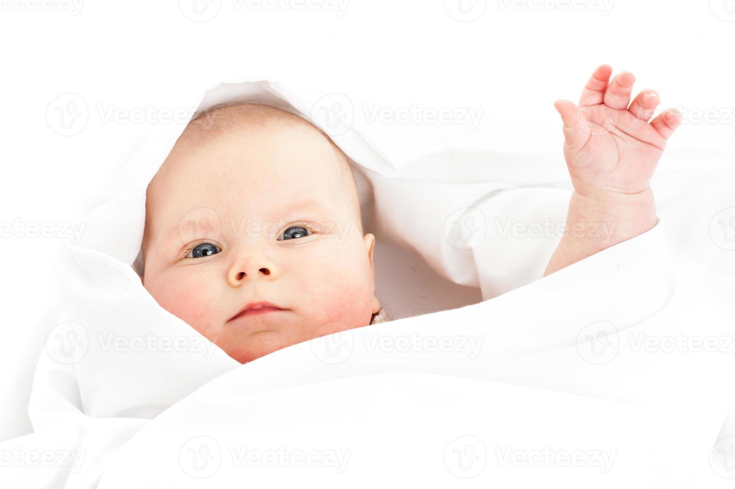 bebis flicka i vit foto