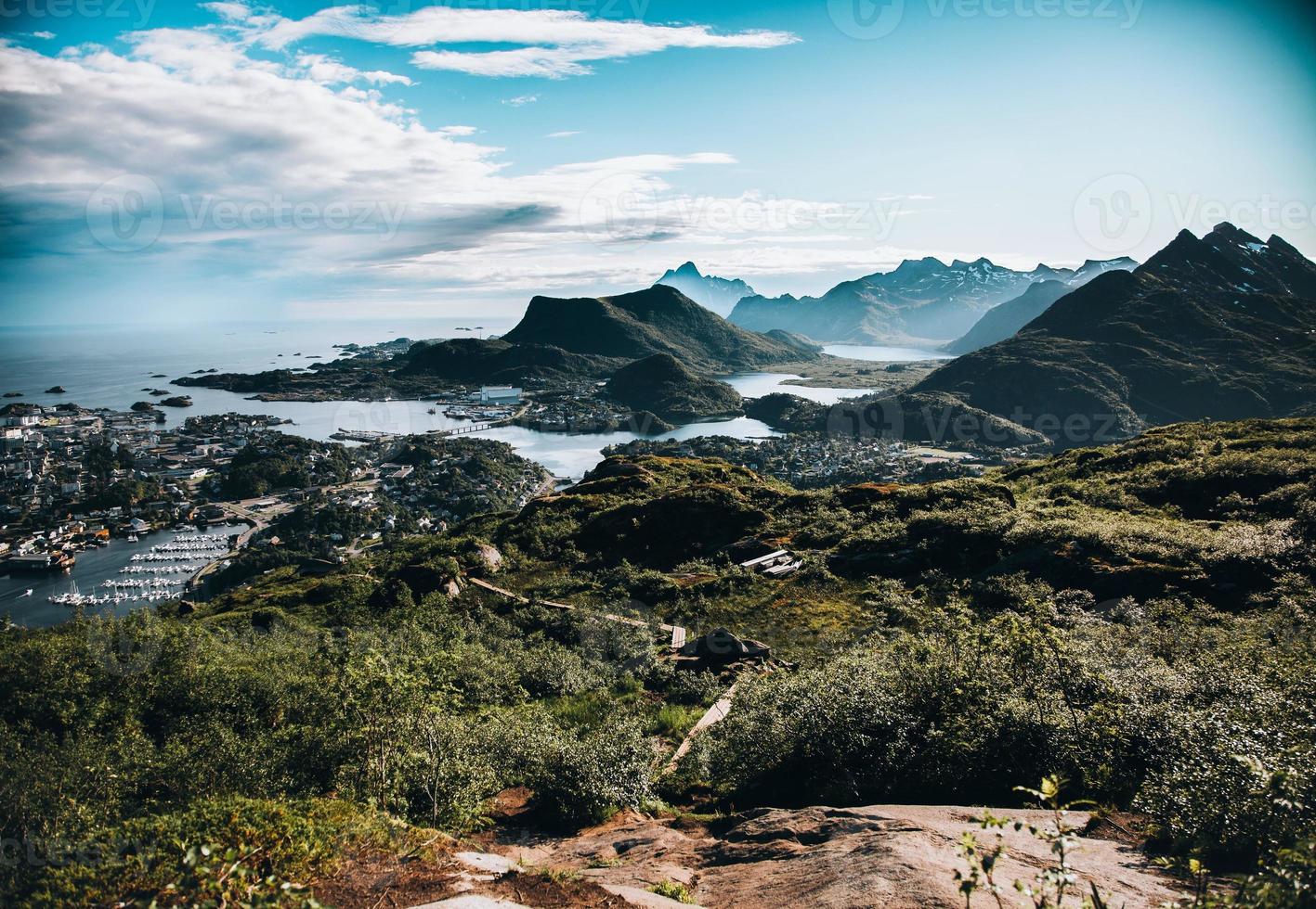 visningar av svolvaer i de lofoten öar i Norge foto