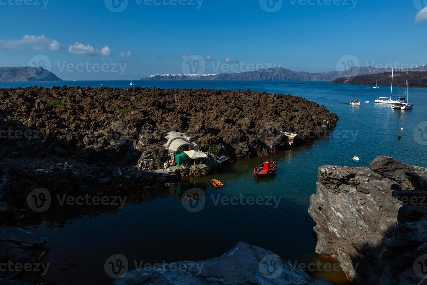 landskap av de ö av santorini foto