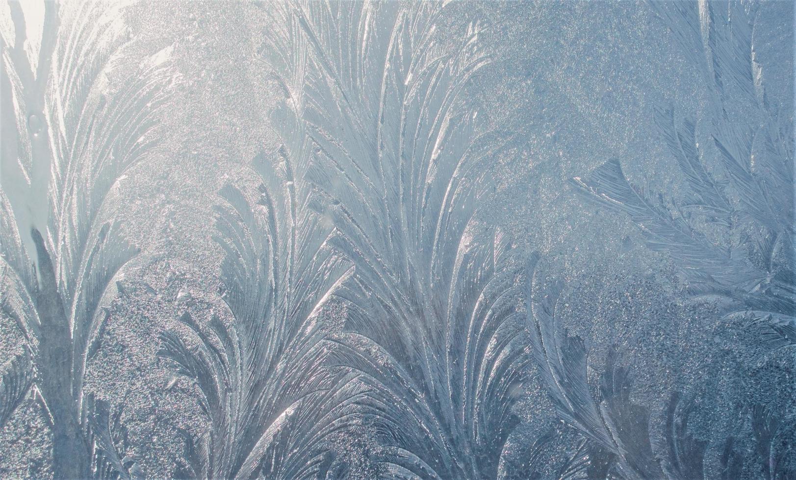 frost på de fönster. frost mönster på glas. abstrakt frost ornament. foto