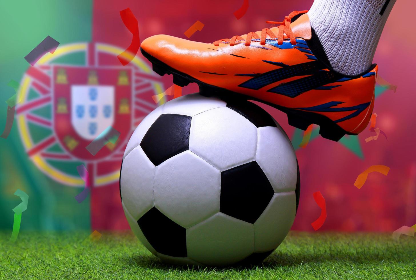 fotboll kopp konkurrens mellan de nationell marocko och nationell portugisiska. foto