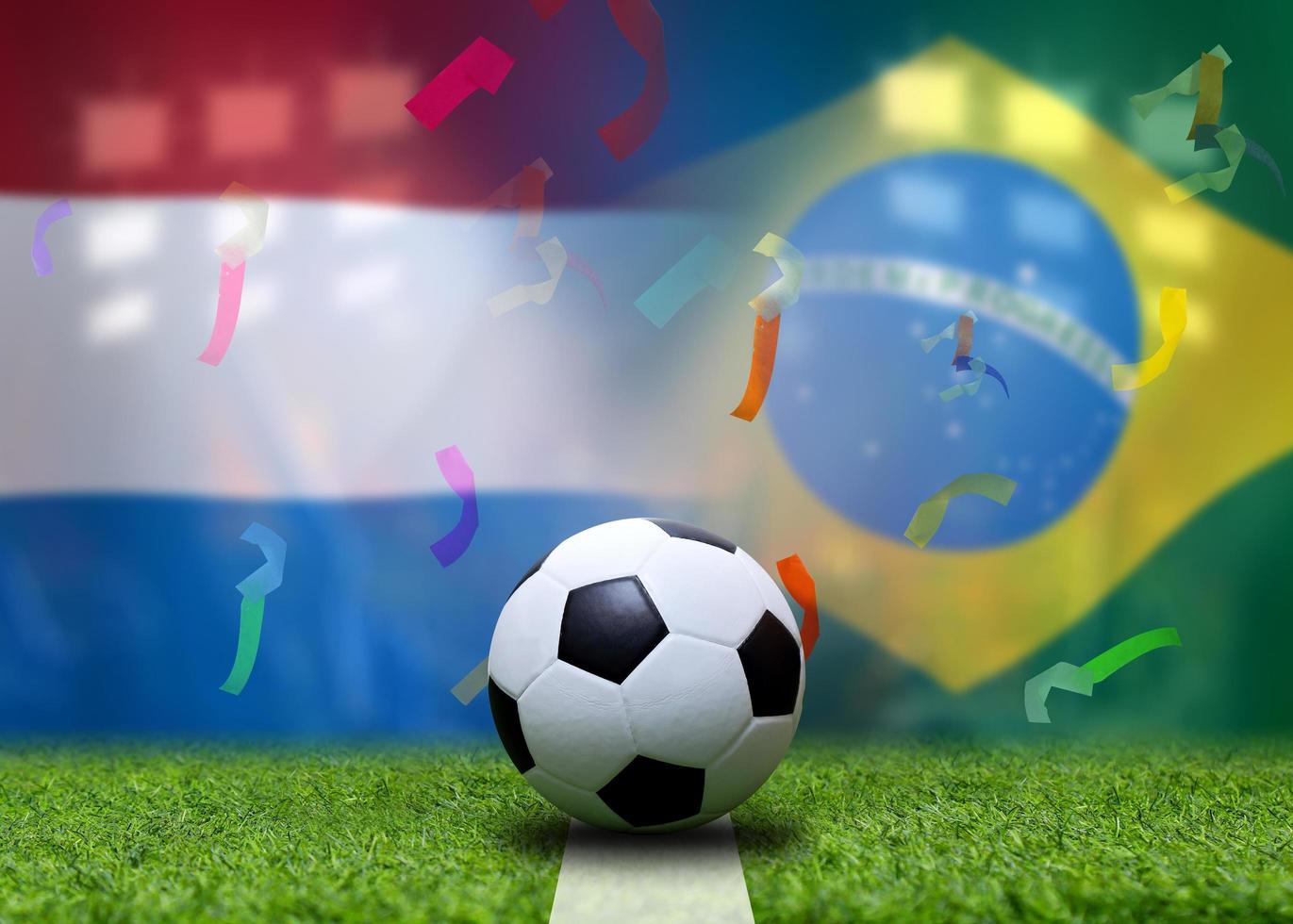 fotboll kopp konkurrens mellan de nationell nederländerna och nationell Brasilien. foto