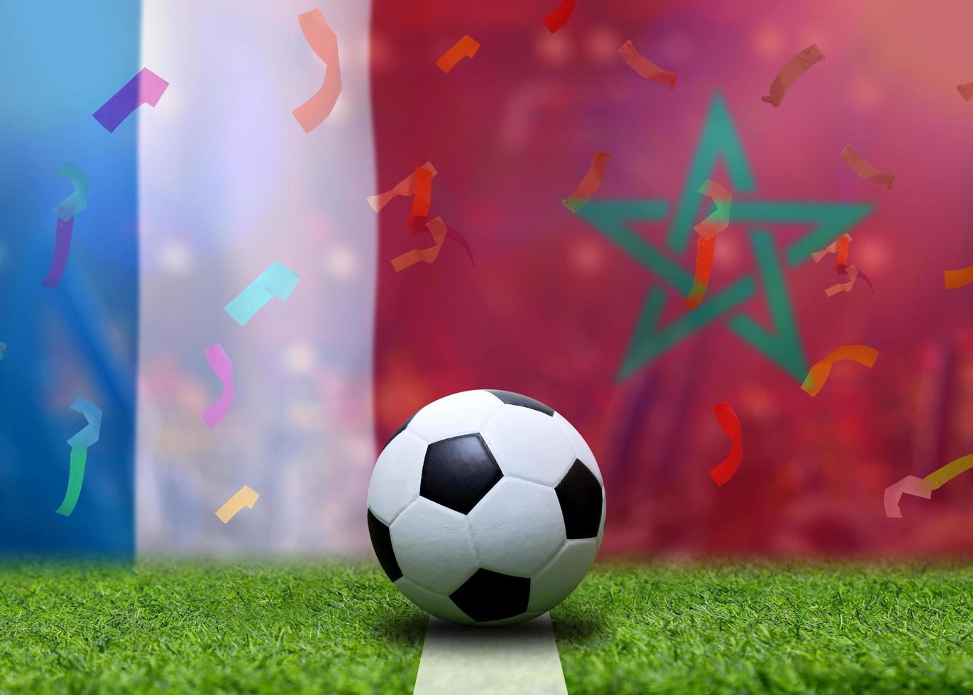 fotboll kopp konkurrens mellan de nationell Frankrike och nationell marocko. foto