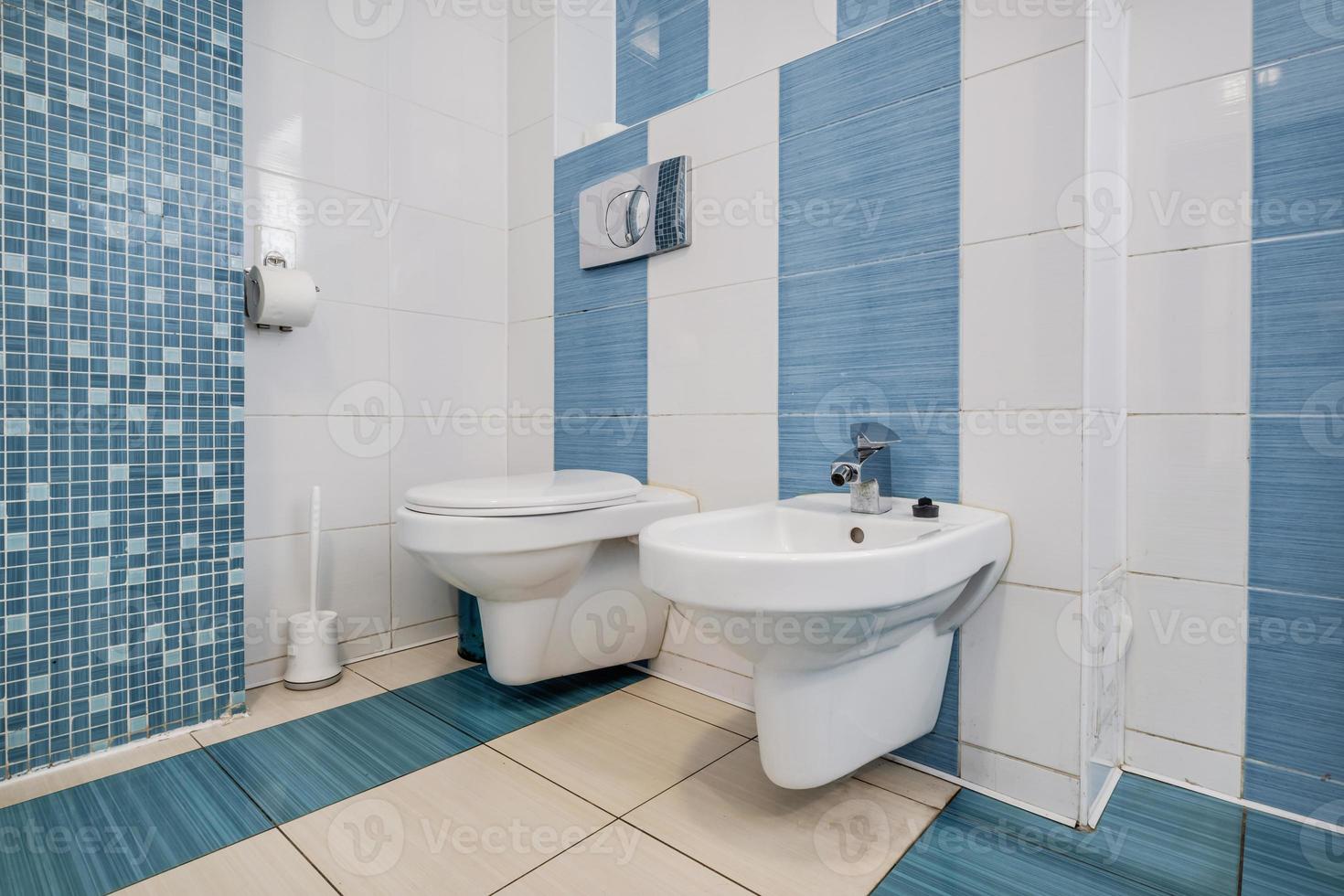 toalett skål och Övrig möbel i toalett toalett foto