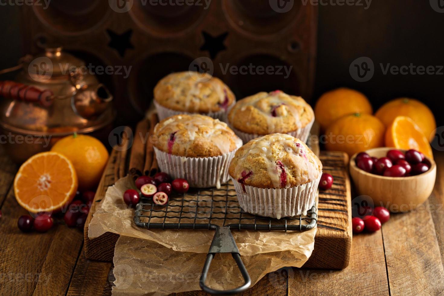 orange tranbär muffins foto