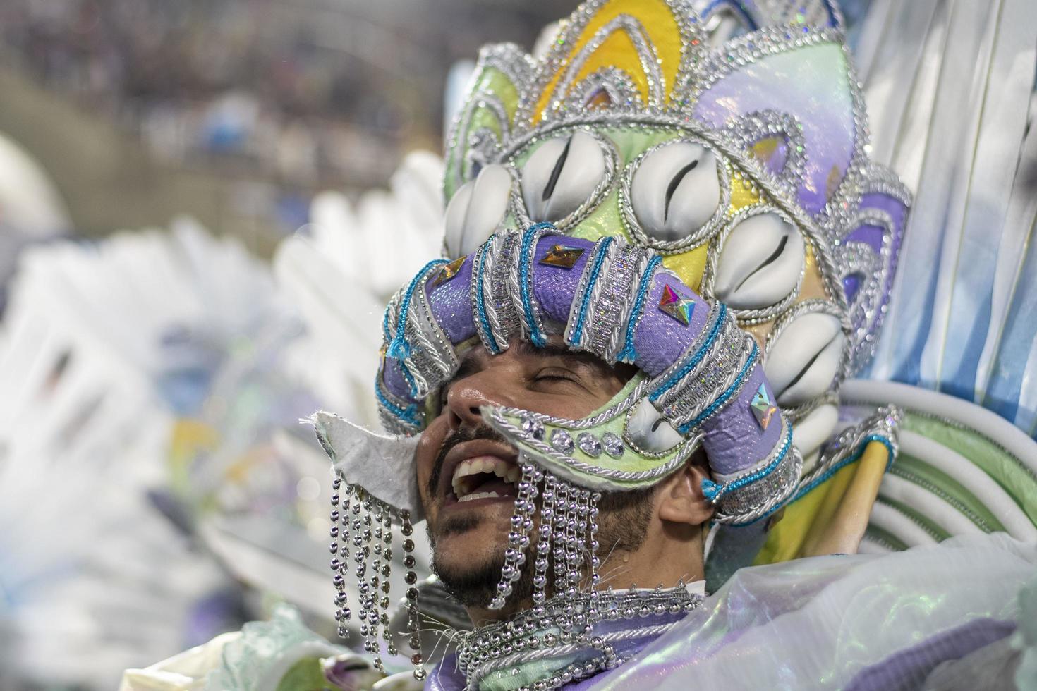 rio, Brasilien - april 22, 2022, samba skola portela i de rio karneval, hölls på de märken de sapucai sambadrome foto