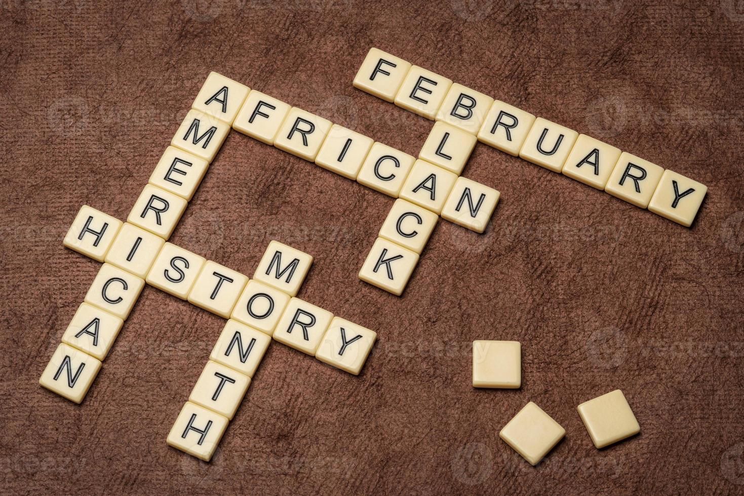 februari - afrikansk amerikan historia månad korsord foto