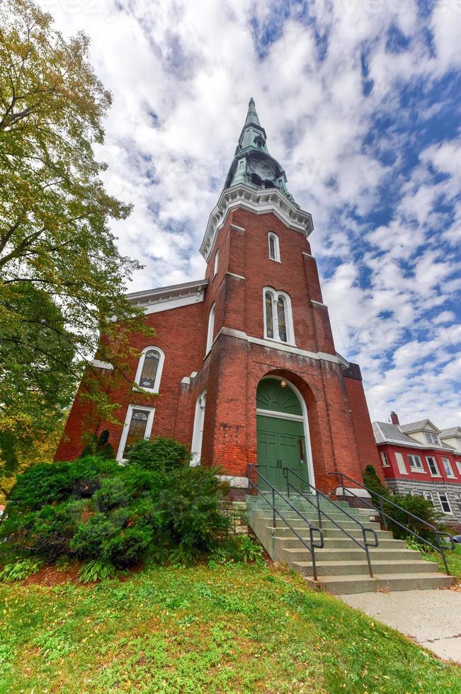 först baptist kyrka - burlington, vermont foto