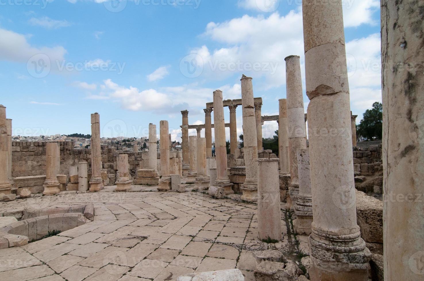 ruiner av jerash, jordan foto